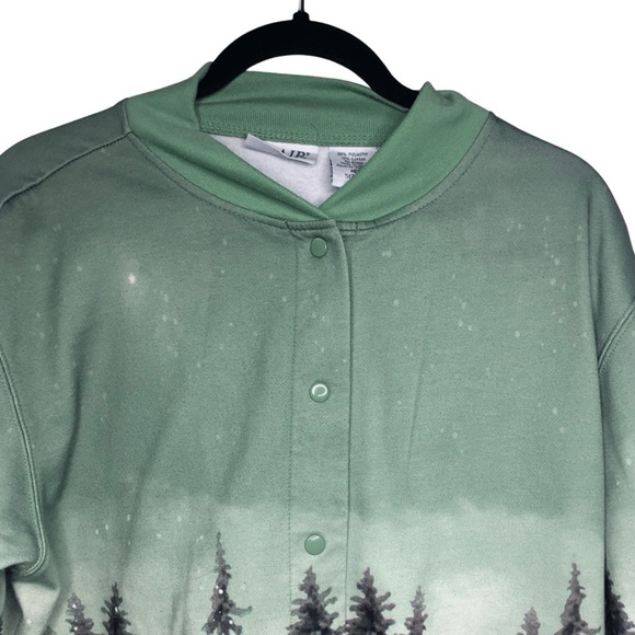 Vintage BLAIR Sweatshirt/Jacket Full Graphic Print Crewneck Button Up Sz Med - Picture 3 of 13